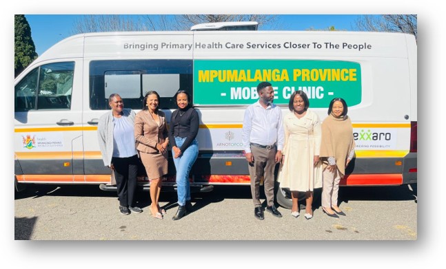 Arnot OpCo mobile clinic handover ceremony with community and government stakeholders
